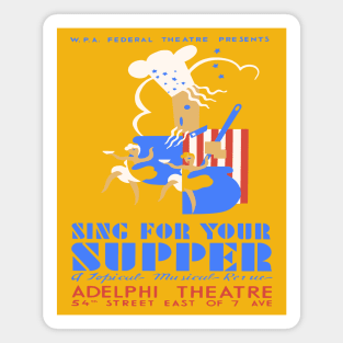 WPA Sing for Your Supper Musical Revue Poster Magnet